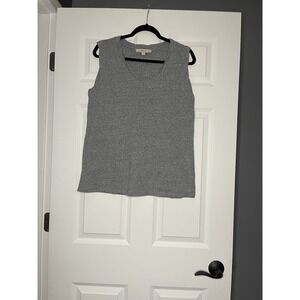 Ann Taylor Loft Scoop Neck Heather Gray Tank Top Large